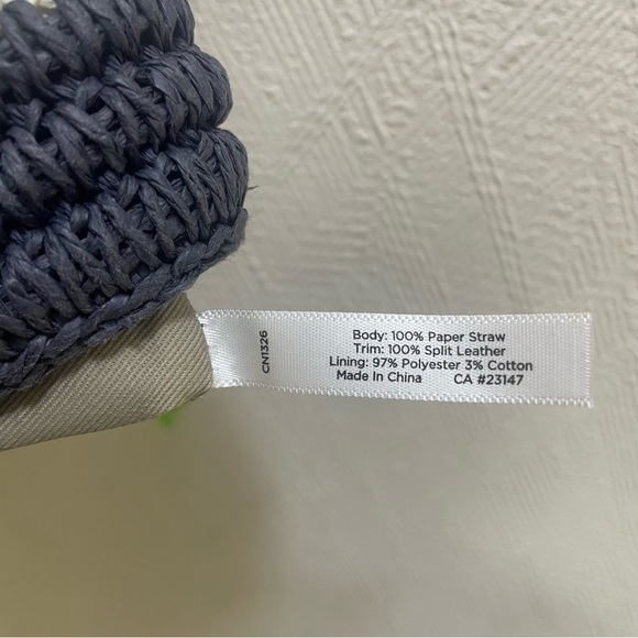 TALBOTS Hand Crocheted Paper Straw Stripes and Pineapple Clutch Handbag-NWT - Picture 8 of 10